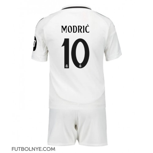 Camiseta Real Madrid Luka Modric #10 Primera Equipación para niños 2024-25 manga corta (+ pantalones cortos)